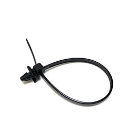 50 x Black Nylon Clip On Cable Ties with Wings 3.6mm x 155mm