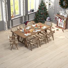 Oxdigi Peel and Stick Vinyl Flooring Roll 23x393 Inch/64 Sq.Ft, Thicken Self Adhesive Wood Plank Floor Tiles, Cushioned Waterproof for Any Room, Easy DIY Light Wood Floor Coverings