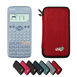 CALCUSO Economy Pack: Casio FX-83GT X in Red and WYNGS Protective Case in Blue
