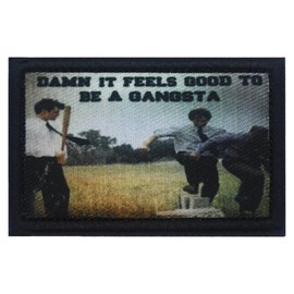 Damn It Feels Good to Be A Gangsta Printed Patch 2x3.1 Inches Hook & Loop Funny Stickers Applique for Hats Shirts Jackets Backpacks (Damn It Feels Good to Be A Gangsta)