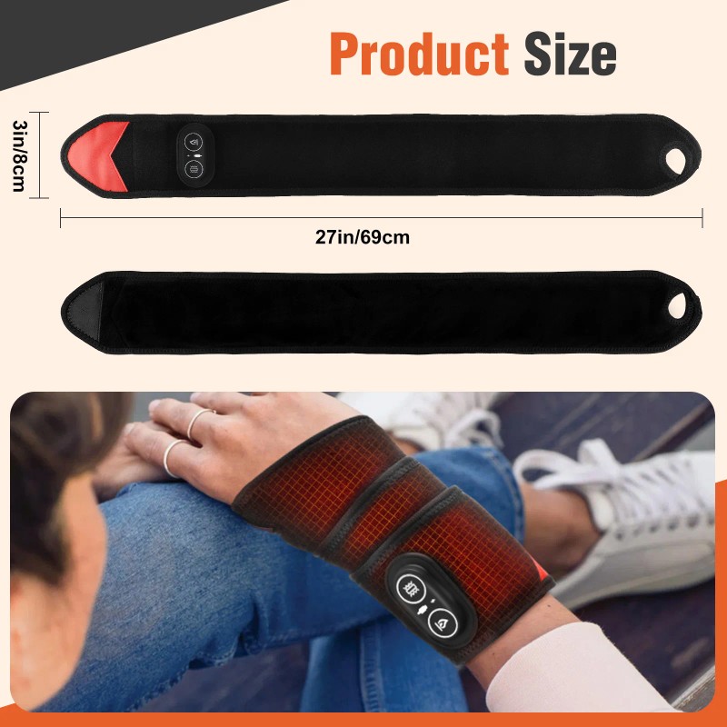 Wireless Red-light Therapy Heating Vibration Hand Wrap Massage Belt Wrist