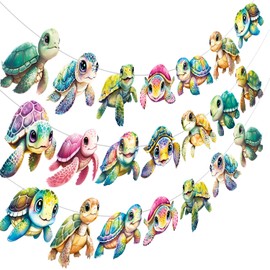 Sea Turtle Banners Turtle Birthday Party Decorations Ocean Animals Turtle Cutout Banners Baby Turtles Party Decorations for Under The Sea Baby Shower Supplies