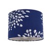 Modern 10inch Navy Midnight Blue Drum Lampshade with Off-White Floral
