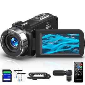 Camcorder Video Camera 4K HD 80MP Vlogging Camera for YouTube IR Night Vision Camera 18X Digital Zoom 3.0 IPS Screen Video Recorder with 32GB SD Card, 2 Batteries, Remote Control, and Stabilizer