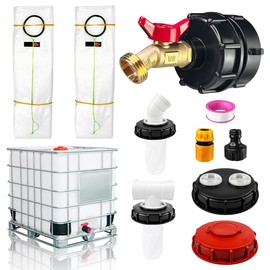 2 Pcs IBC Tote Covet, 275 Gallon IBC Water Storage Tank Liner Bags (Drum Not Included), IBC Tote Tank Lid, Nylon Rainwater Filter with Lid, 1000 Liter Rainwater Harvesting Drum Protection Kit