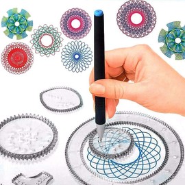 23 Piece Art Set for Stunning Geometric Designs with 6 Colour Pens - Creative Drawing Spiral Kit for Kids and Adults - Perfect Educational Gift
