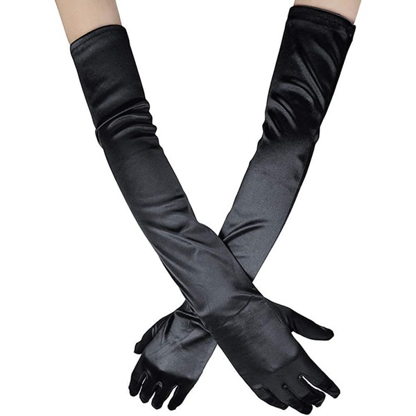 Ruiuzioong Women's Long Gloves Satin Classic Opera Festival Party Gloves