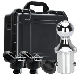 Kamitaly 60618 Puck System Gooseneck Hitch Ball Kit, for 2013-2024 Dodge RAM 2500 3500, 2-5/16 Inch Gooseneck Ball for Truck Bed with 2 Gooseneck Safety Chain Anchors 38000 lbs GTW/ 7500 lbs VTW