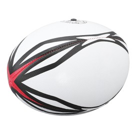 equlup Number 9 Rugby Ball, High Elasticity PVC Inflatable Practice Ball Size 9 Blank Football White Training Football for Rugby Game Graduation Signing