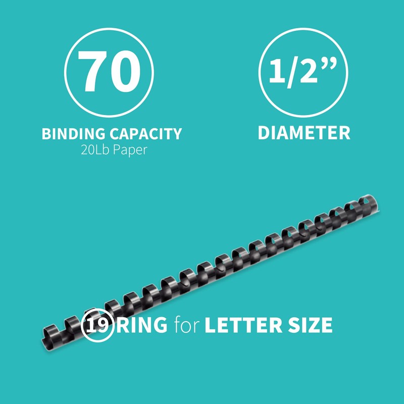 Binditek 74 Pack Binding Covers and Combs kit, Includes 25