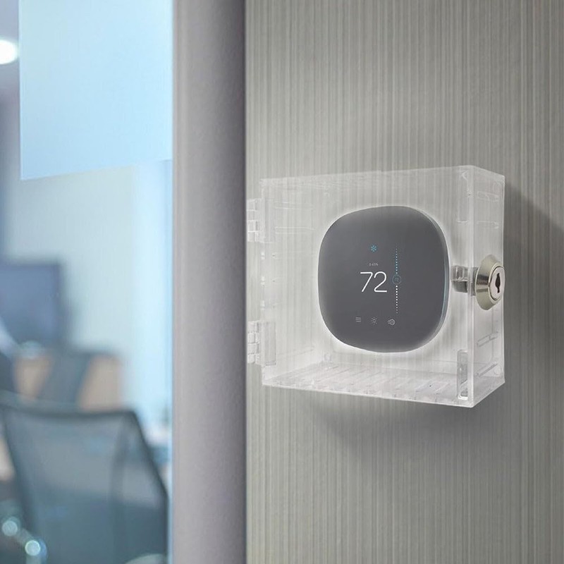 Universal Thermostat Guard with Lock, Clear Acrylic Thermostat Lock Box