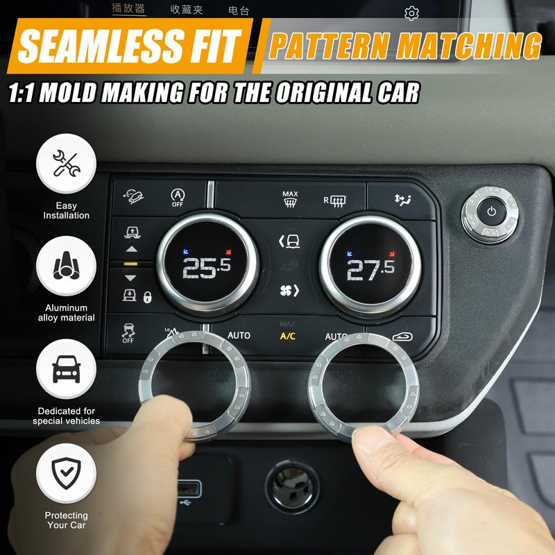 Bekantogy 3PCS Car Air Conditioner Switch Button Knob Cover Compatible