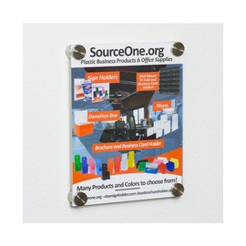 SOURCEONE.ORG Source One Acrylic Sign Holder with Standoff, Clear or Frosted