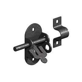 Wyre Direct Oval Pad Bolt - Gate Lock for Secure & Sturdy Closure, Black Gate Bolt Ideal for Wooden Gates, Stable Door Bolt, Bolt Lock for Gate - Reliable Shed Bolts for Doors & Gate Bolts Set (4inch)