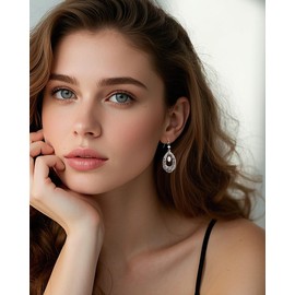 Aliyoham Boho Teardrop Earrings for Women, Sterling Silver Dangle Earrings with Pearl, Hypoallergenic Bohemian Drop Earrings Jewelry Gift