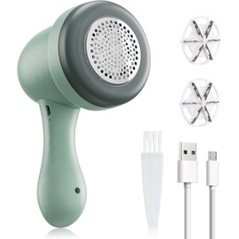 Fabric Shaver, Electric Lint Remover Electrostatic Brush, USB Rechargeable Sweater Shaver to Remove Fuzz Green06