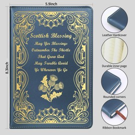 LBWCER Scottish Gifts,Notebooks for Work,200 Pages, A5 Hardcover Leather Journals for Writing,School,Travel,Business,Work,Home (Scottish Blue)