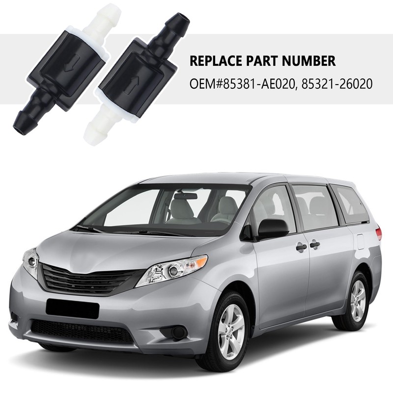 2PCS Windshield Washer Check Valve Replacement OEM#85381-AE020,Front Windshield Washer Nozzle