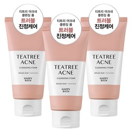 Happy Bath Tea Tree Acne Cleansing Foam, 150g, 3 packs / 해피바스 티트리 아크네 클렌징폼, 150g, 3개