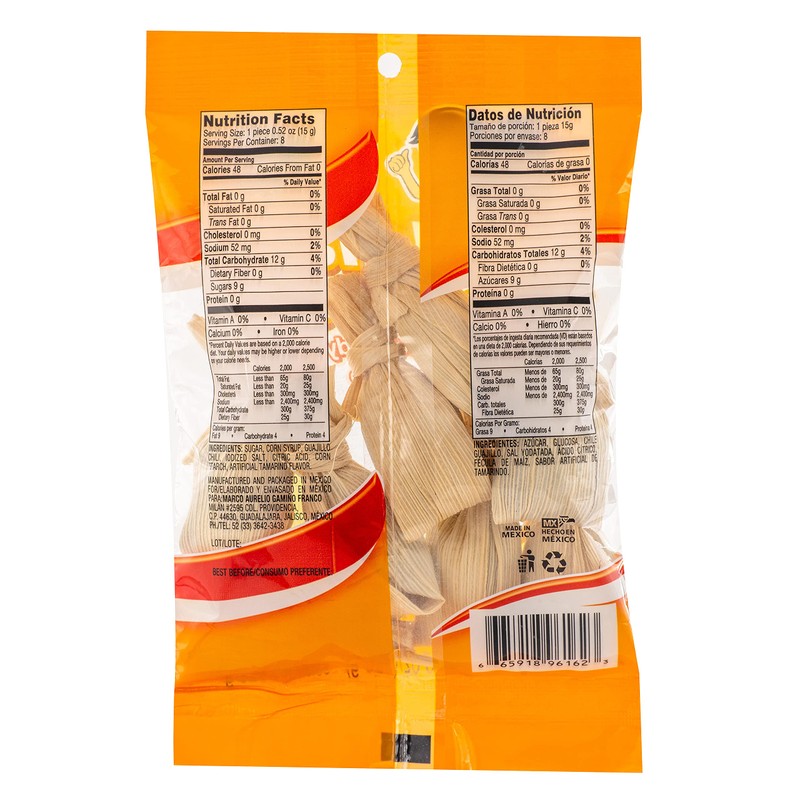 MDM LITTLE TAMAL TAMARIND CANDY TAMALITOS 8PC BAG 4.23OZ