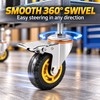 4 Inch Rubber Swivel Caster with Brake, M12 x 30