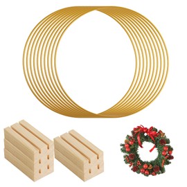 Pack of 10 20 cm Metal Rings for Crafts, Gold Dream Catcher Rings Set, Metal Rings, Decorative Rings, Craft Rings, Decorative Rings for Hanging, Wreath Rings for Wedding, Craft, Floristry, Macrame