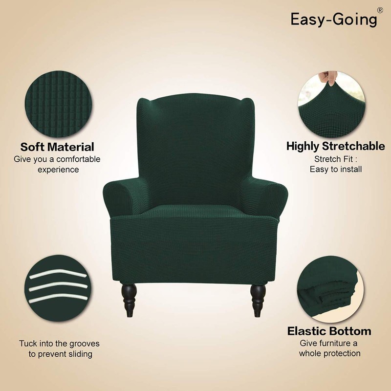 Easy-Going Stretch Wingback Chair Sofa Slipcover 1-Piece Sofa Cover Furniture