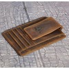 RFID Genuine Leather Magnet Money Clip Credit Card Case Holder