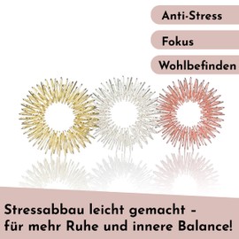 Nordstern Acupressure Rings Pack of 10 - Anti Stress Massage Rings for Fingers - Aid for Self-Massage Against Muscle Tension