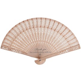 24 Sets Wood Handheld Folding Fans, Sandalwood Fan Favors with Thank You for Celebrating with us, Wedding Party Favors, Birthday Party Gifts