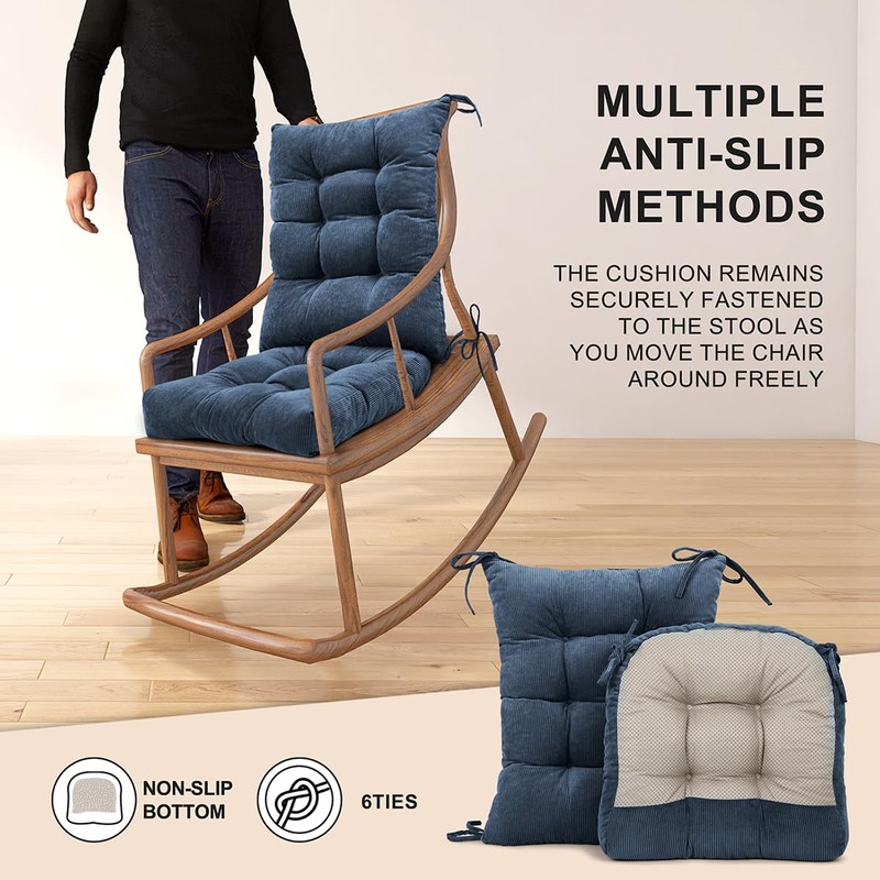 Lokex Rocking Chair Cushion Only,Tufted Non-Slip Comfortable Rocking Chair Cushions