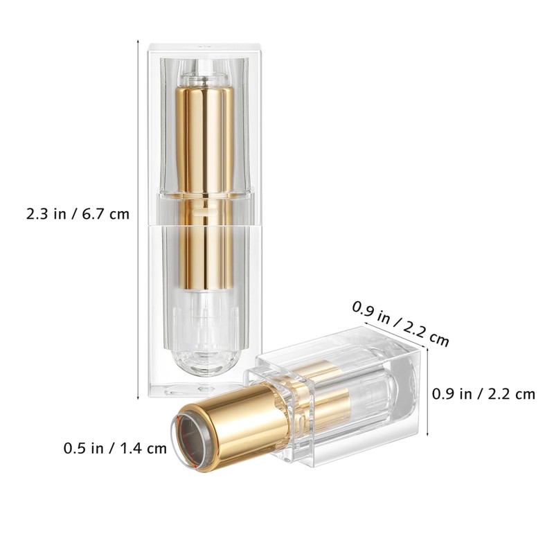 CALLARON Lipstick Tube Transparent Refill Container Plastic Rotating Lipstick Refill