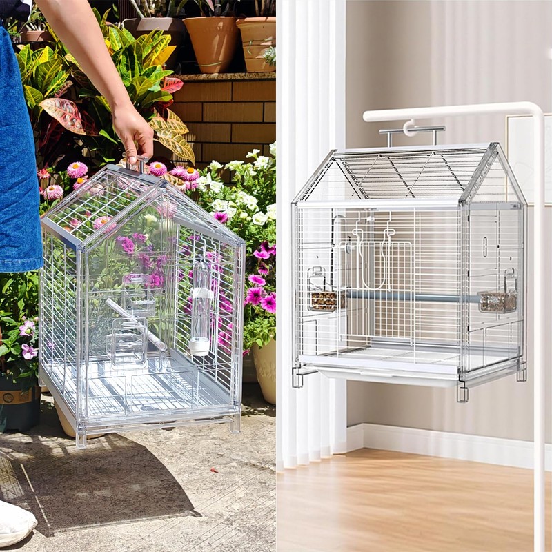 AideeGrowth 20.5 inch Small Bird Cage, Parrot Cage, Portable Bird