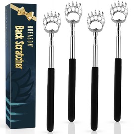 4 Pack Back Scratcher for Men Women, Extendable Back Scratcher Bear Claw Telescopic Scratcher Back Massager Tool, Christmas Stocking Stuffers Novelty Idea for Festival Birthday Christmas Gifts (Black)