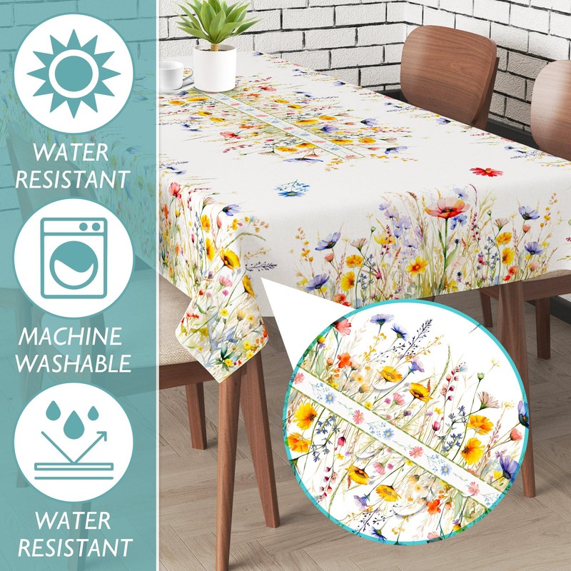 cusugbaso Spring Tablecloth 60x120 for Recatangle Table - Spring Decorations