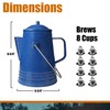 Grip Coffee Percolator (Blue) - Durable Glazed Enamel Steel -