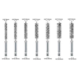 Stainless Steel Bore Brush Hex Handle Cleaning Wire Brush, 6Pcs Wire Brush Drill Bore Cleaning Brush, Stainless Steel Wire Twisted Brush,Stainless Steel Bore Brush Hex Handle Cleaning Wire Brush