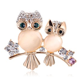 Comelyjewel Brooch Owl Shape Rhinestone Covered Crystal Beauty Brooch Pin Scarves Shawl Clip For Women Ladies