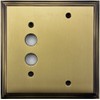 Classic Accents Deco Antique Brass 2 Gang Wall Plate - 1 Push Button Light Switch Opening 1 Blank