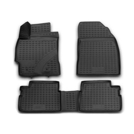 OMAC Floor Mats for Toyota Corolla 2009-2013 FWD Car Mats All Weather 3D Custom Fit Rubber Mat Waterproof Odorless TPE Floor Liners Laser Measured Non-Slip (Black)