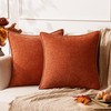 ANRODUO Pack of 2 Rust Chenille Throw Pillow Covers 18x18