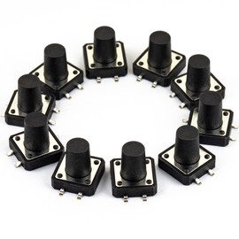 Tactile Push Button Switch SMD 4PIN ON/Off Horizontal Tactile Mini Micro Momentary Tact Switch 12x12x12mm (Pack of 10pcs)