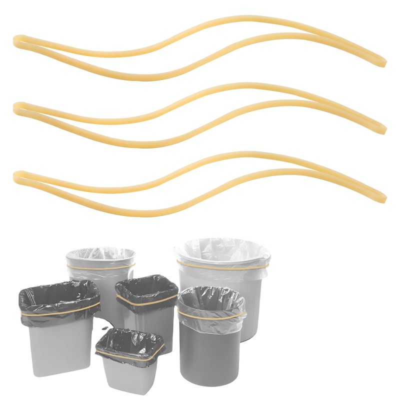 Trash Can Rubber Bands Set of 3 Yellow Large Rubber