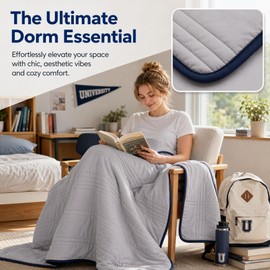 Cooling Blankets for Hot Sleepers,Q-Max 0.42 Soft Breathable Cooling Comforter,Cooling Blankets Queen King Size for Bedroom (Silver Grey, Queen(71x87inch))