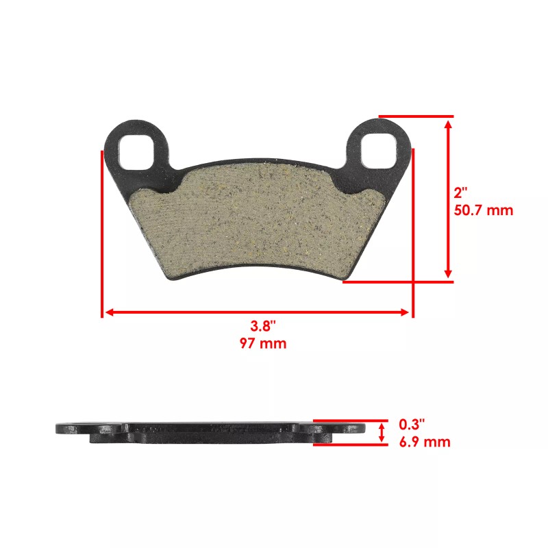 Caltric 2 Front Brake Disc Rotor And Pads for Polaris