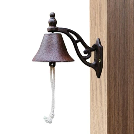 Dinner Bell Outdoor, Vintage Wall Bell Entry Door Bell, Manually Shaking Heavy Duty Hangings Bell, Vintage Wall Bell for Church, Garden, School