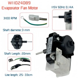 W11024089 Evaporator Fan Motor fit for JennAir Kenmore KitchenAid Maytag Whirlpool Refrigerator, Replace PS11773024 13062901 W10199049 W10904013 AP6039916 W10904013 etc.