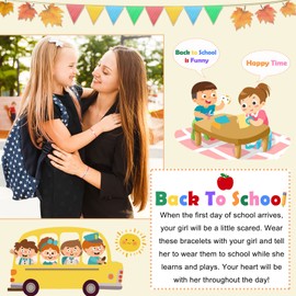 PINKDODO First Day of School Kindergarten Bracelet Gift Mommy and Me Back to School Stuff Gifts, Mother and Daughter Anxiety Bracelets for Mom Daughter Girls