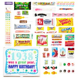 Woodstock Candy ~ 1938 84th Birthday Gift Box Retro Candy Assortment from Childhood for 84 Year Old Man or Woman Born 1938