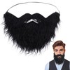 Yan Dream Black Fake Beard with Mustache Big Full Grey